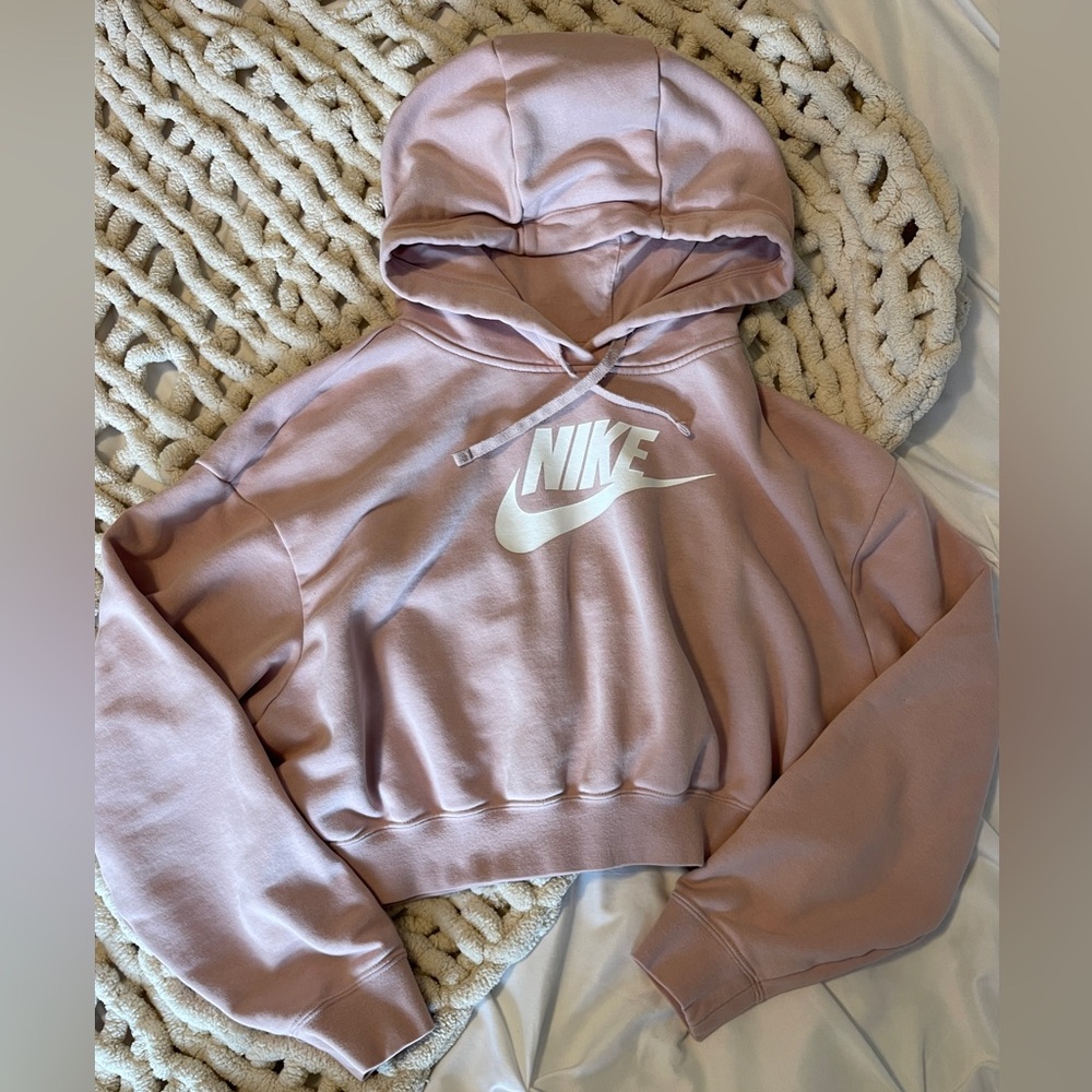 Nike Women's Dusty Pink Cropped Hoodie
